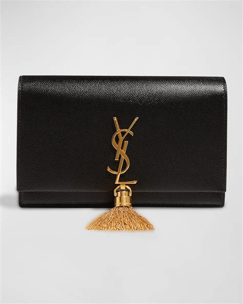 Saint Laurent Kate XS YSL Monogram Grain de Poudre Wallet 